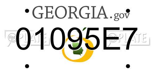 01095E7 Georgia License Plate
