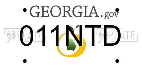 011NTD Georgia License Plate