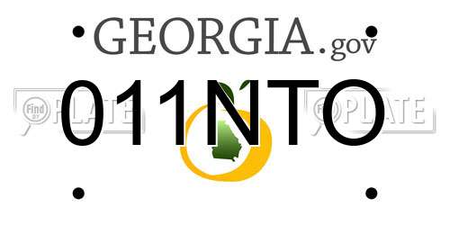 011NTO Georgia License Plate
