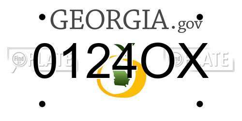 0124OX Georgia License Plate