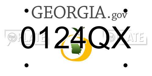 0124QX Georgia License Plate