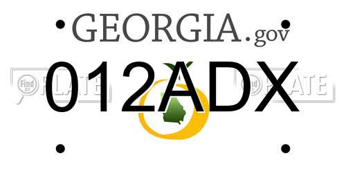 012ADX Georgia License Plate