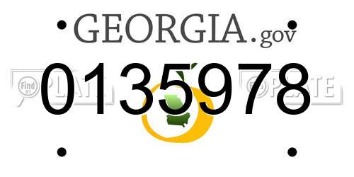 0135978 Georgia License Plate