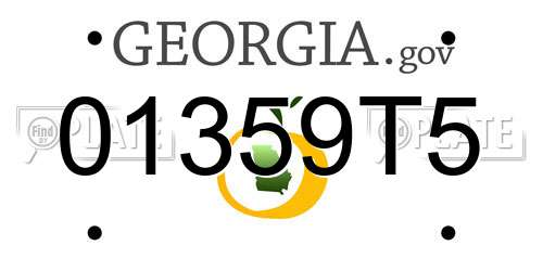 01359T5 Georgia License Plate