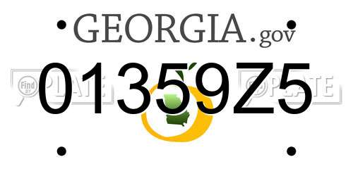 01359Z5 Georgia License Plate