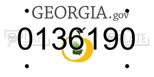 0136190 Georgia License Plate