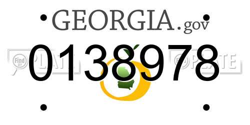 0138978 Georgia License Plate