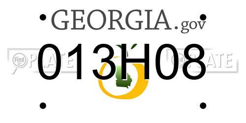 013H08 Georgia License Plate