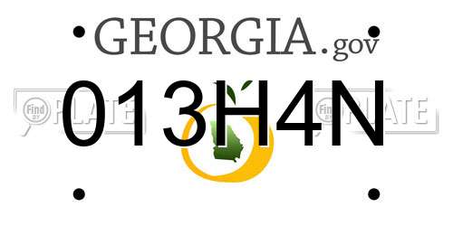 013H4N Georgia License Plate