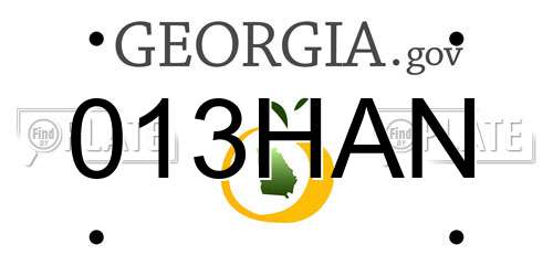 013HAN Georgia License Plate