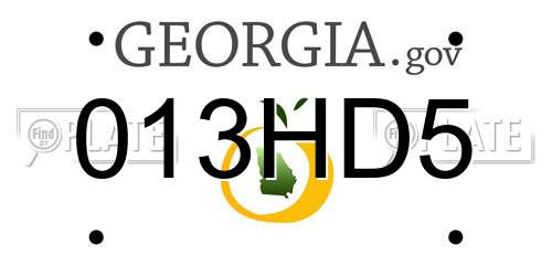 013HD5 Georgia License Plate