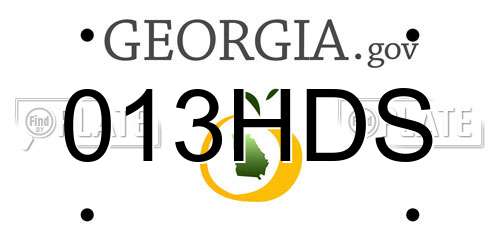 013HDS Georgia License Plate
