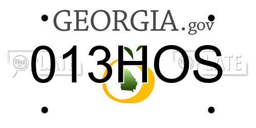 013HOS Georgia License Plate