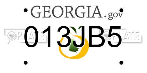 013JB5 Georgia License Plate