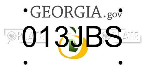 013JBS Georgia License Plate