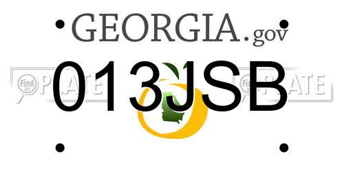 013JSB Georgia License Plate