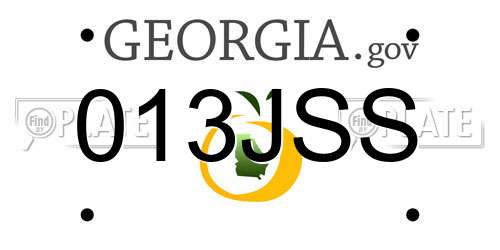 013JSS Georgia License Plate