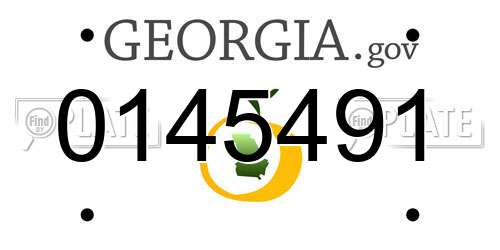 0145491 Georgia License Plate