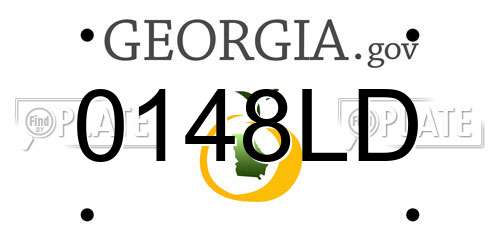 0148LD Georgia License Plate