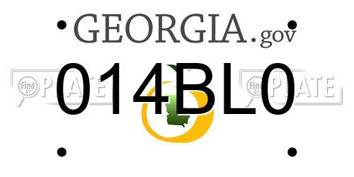 014BL0 Georgia License Plate