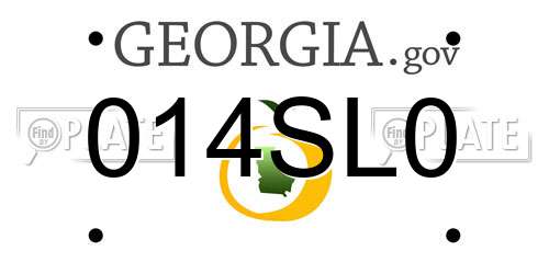 014SL0 Georgia License Plate