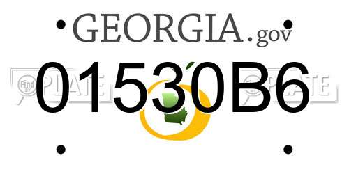 01530B6 Georgia License Plate