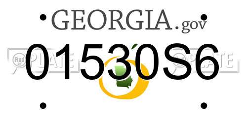 01530S6 Georgia License Plate