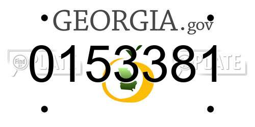 0153381 Georgia License Plate