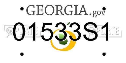 01533S1 Georgia License Plate