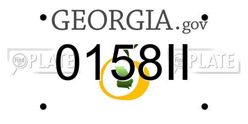 0158II Georgia License Plate