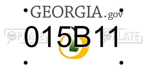 015B11 Georgia License Plate