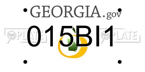 015BI1 Georgia License Plate