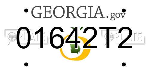 01642T2 Georgia License Plate