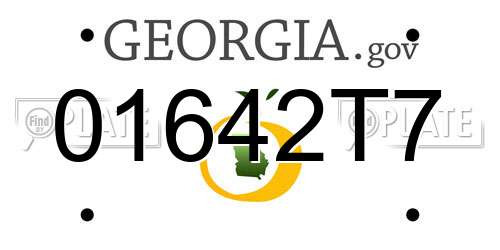 01642T7 Georgia License Plate