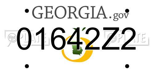 01642Z2 Georgia License Plate