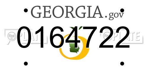 0164722 Georgia License Plate