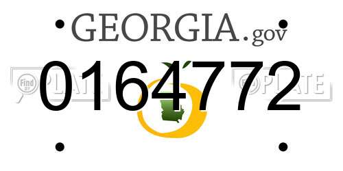0164772 Georgia License Plate