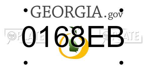 0168EB Georgia License Plate