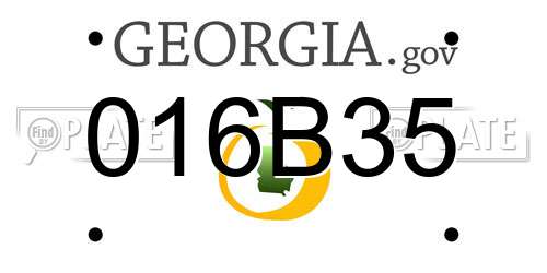 016B35 Georgia License Plate