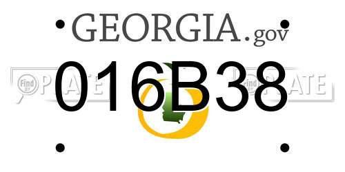 016B38 Georgia License Plate