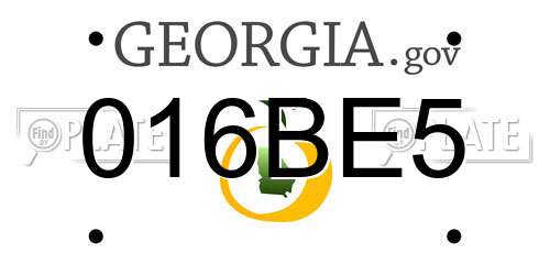 016BE5 Georgia License Plate