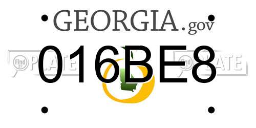 016BE8 Georgia License Plate