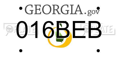 016BEB Georgia License Plate