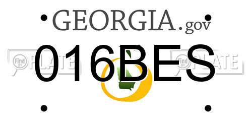 016BES Georgia License Plate