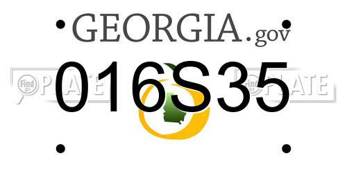 016S35 Georgia License Plate