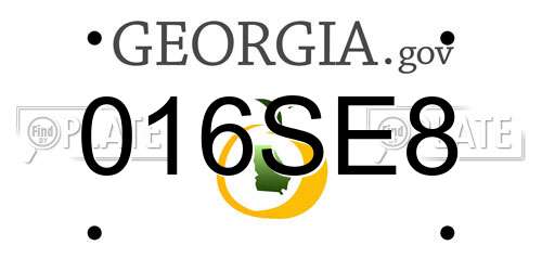 016SE8 Georgia License Plate