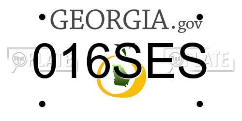 016SES Georgia License Plate