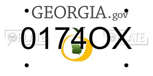 0174OX Georgia License Plate