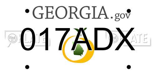 017ADX Georgia License Plate