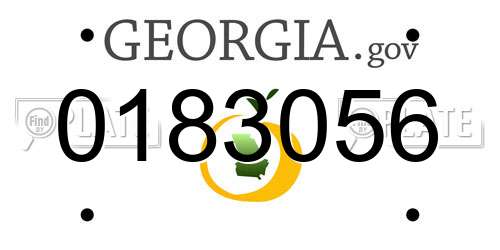 0183056 Georgia License Plate